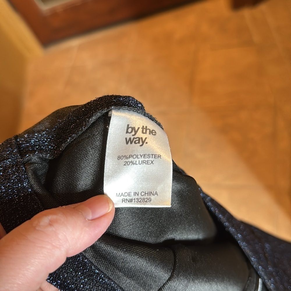 NWOT By The Way Revolve Navy Sparkle Side Stripe Pants Small Athleisure - Picture 9 of 10